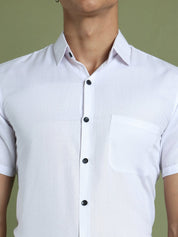 White Cotton Solid Casual Shirts - SF_754White_S