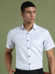 White Cotton Solid Casual Shirts - SF_754White_S
