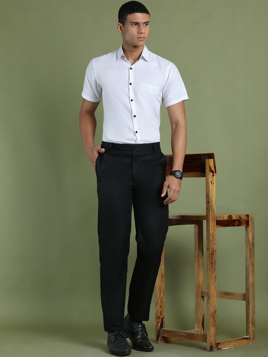 White Cotton Solid Casual Shirts - SF_754White_S