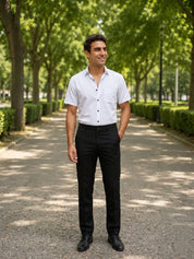 White Cotton Solid Formal Shirts - SF_754White_S