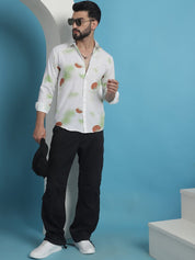 White Floral Printed Cotton Casual Shirt - SF_936White_S