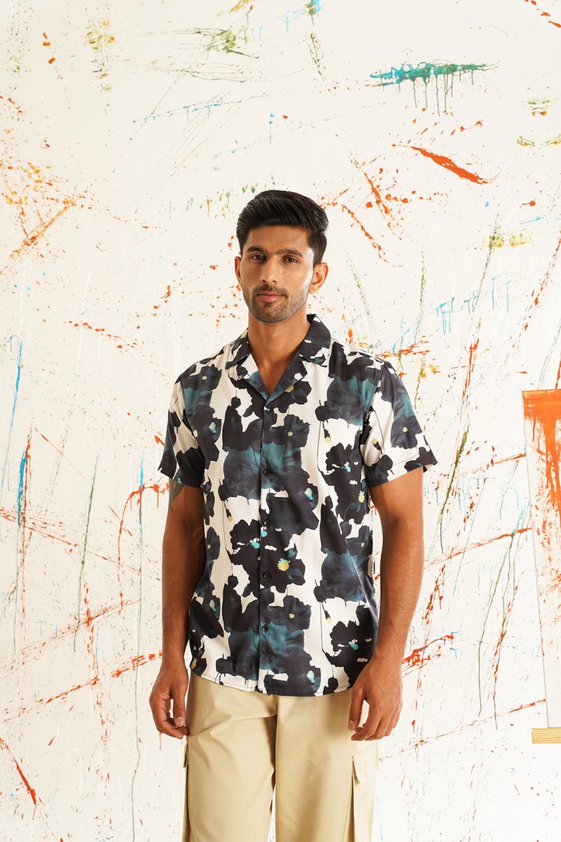 White Printed Party Shirt for Men - SF_940Teal_S