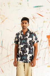 White Printed Party Shirt for Men - SF_940Teal_S