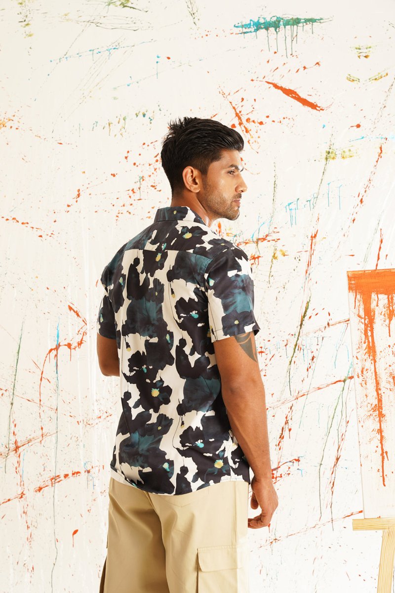 White Printed Party Shirt for Men - SF_940Teal_S