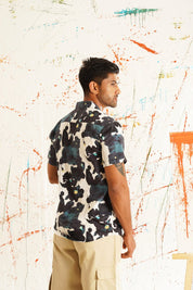 White Printed Party Shirt for Men - SF_940Teal_S