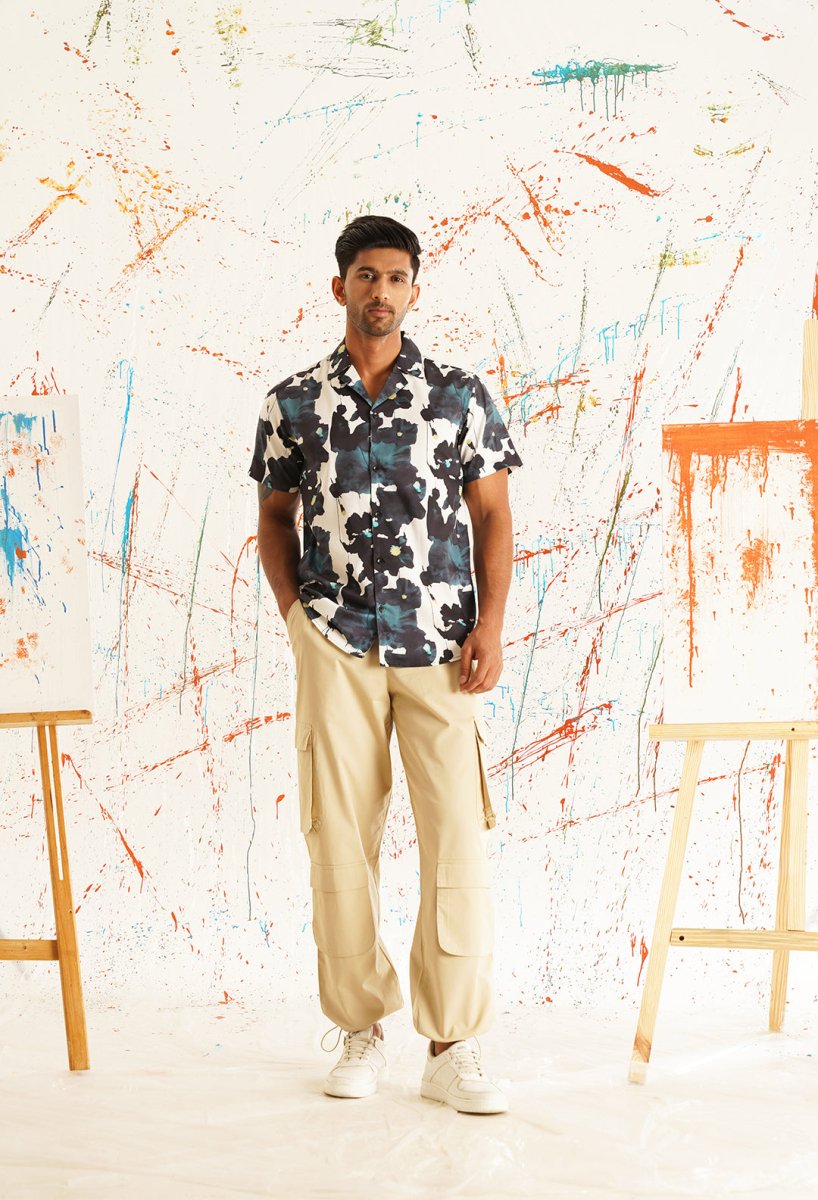 White Printed Party Shirt for Men - SF_940Teal_S