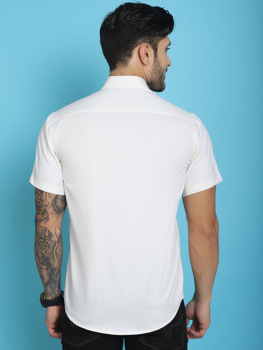 White Printed Party Shirt for Men - SF_918White_S