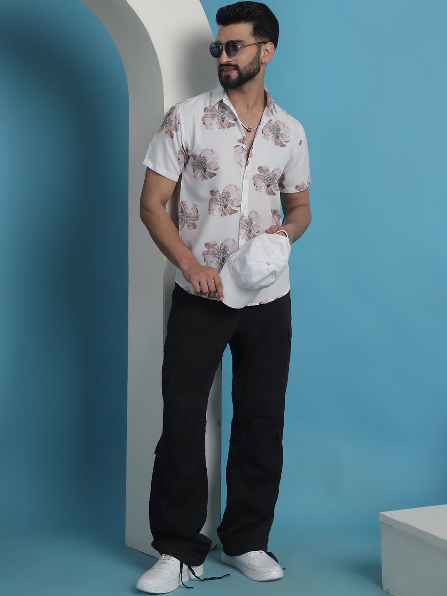 White Printed Party Shirt for Men - SF_934White_S