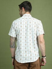 White Printed Party Shirt for Men - SF_9048White_S
