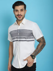 White Printed Party Shirt for Men - SF_918White_S