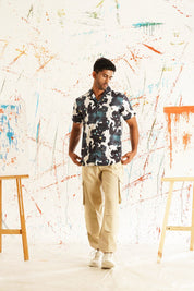 White Printed Party Shirt for Men - SF_940Teal_S