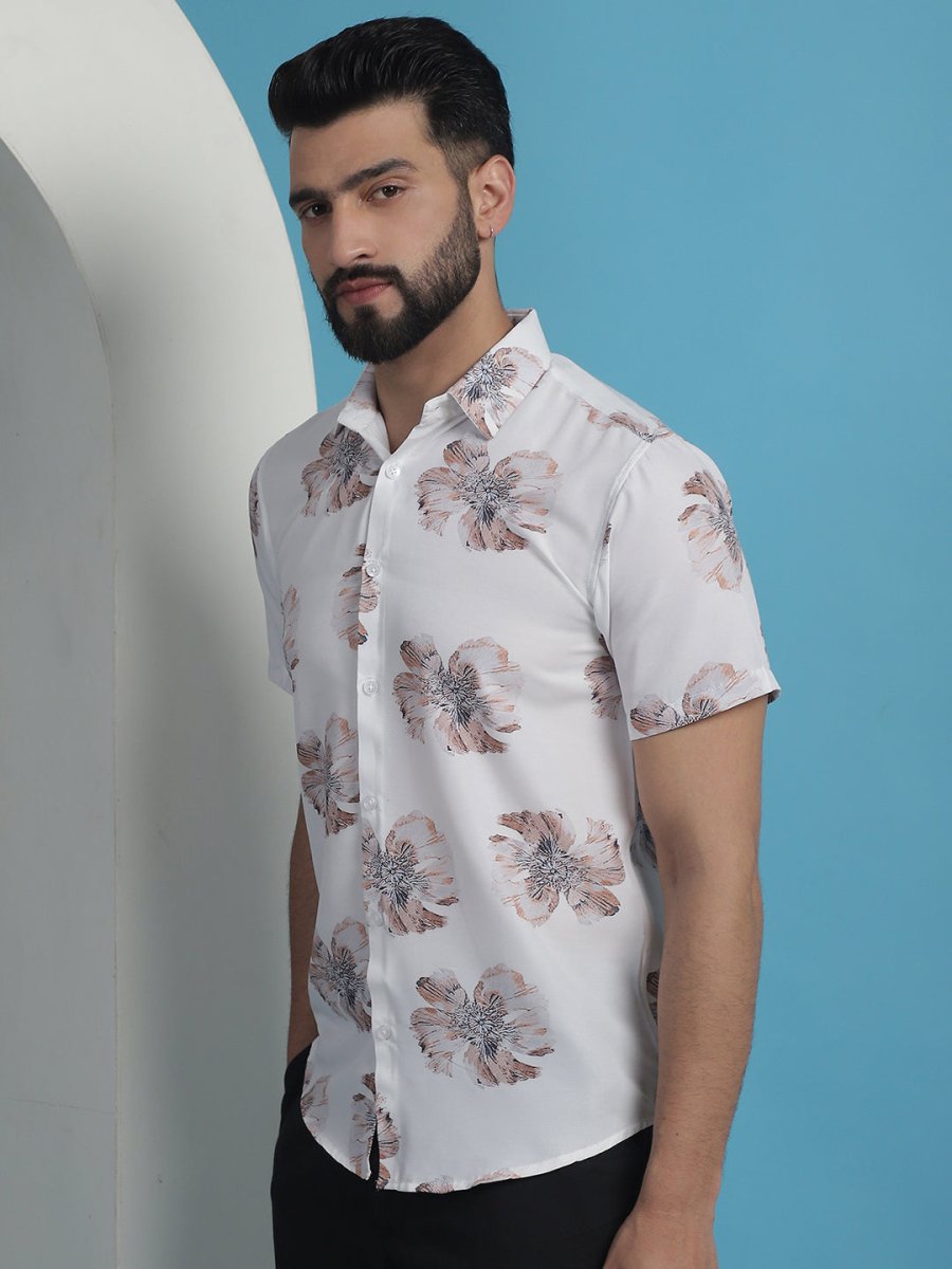 White Printed Party Shirt for Men - SF_934White_S