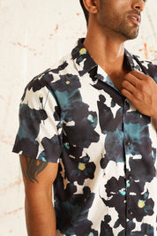 White Printed Party Shirt for Men - SF_940Teal_S