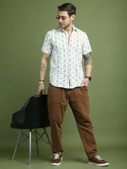 White Printed Party Shirt for Men - SF_9048White_S