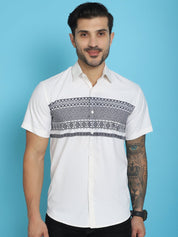 White Printed Party Shirt for Men - SF_918White_S