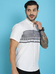 White Printed Party Shirt for Men - SF_918White_S