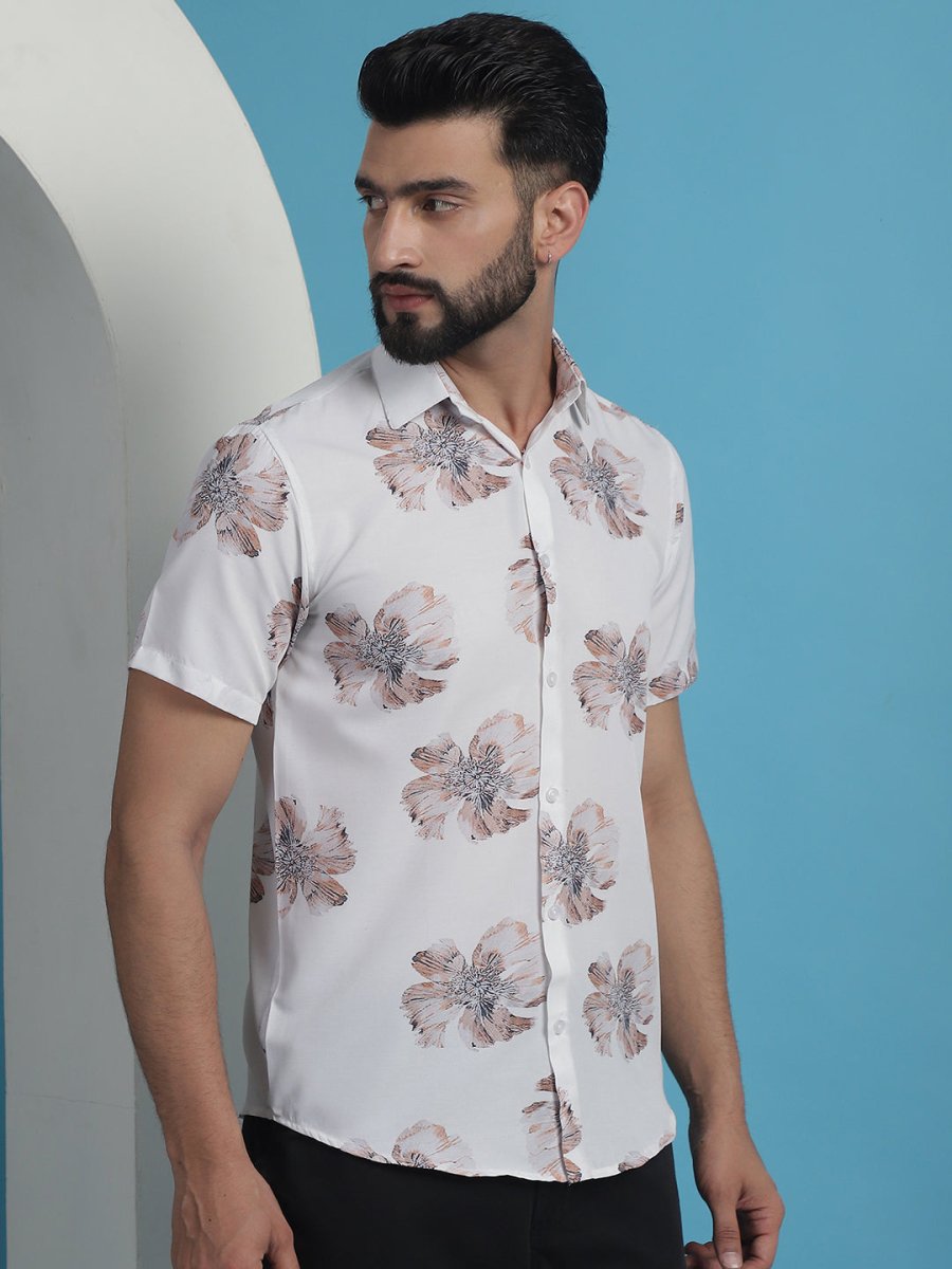 White Printed Party Shirt for Men - SF_934White_S