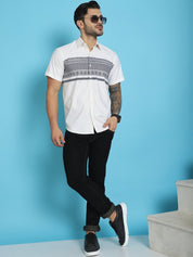 White Printed Party Shirt for Men - SF_918White_S