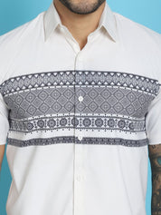 White Printed Party Shirt for Men - SF_918White_S