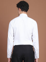 White Printed Regular Fit Formal Shirt for Men - SF_9027White_S