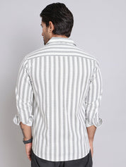 White Self Design Cotton Shirt for Men - SF_997White_S