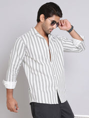 White Self Design Cotton Shirt for Men - SF_997White_S