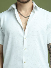 White Self Design Party Shirt for Men - SF_9049White_S