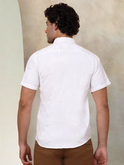 White Self Design Party Shirt for Men - SF_944White_S