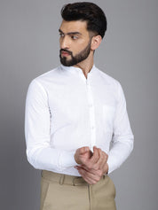 White Solid Cotton Formal Shirt for Men - SF_927White_S