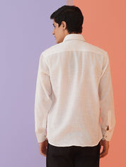 White Solid Cotton Formal Shirt for Men - SF_9011White_S