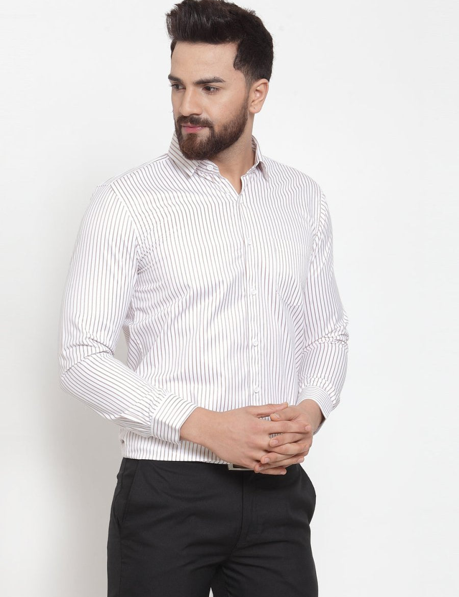 White Solid Cotton Shirt for Men - SF_737White_S