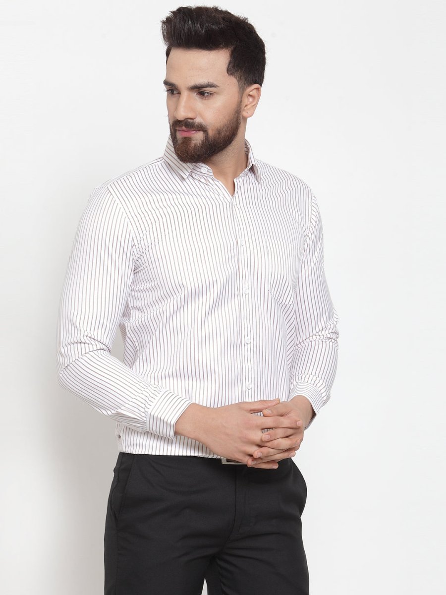 White Solid Cotton Shirt for Men - SF_737White_S