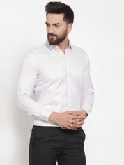 White Solid Cotton Shirt for Men - SF_737White_S