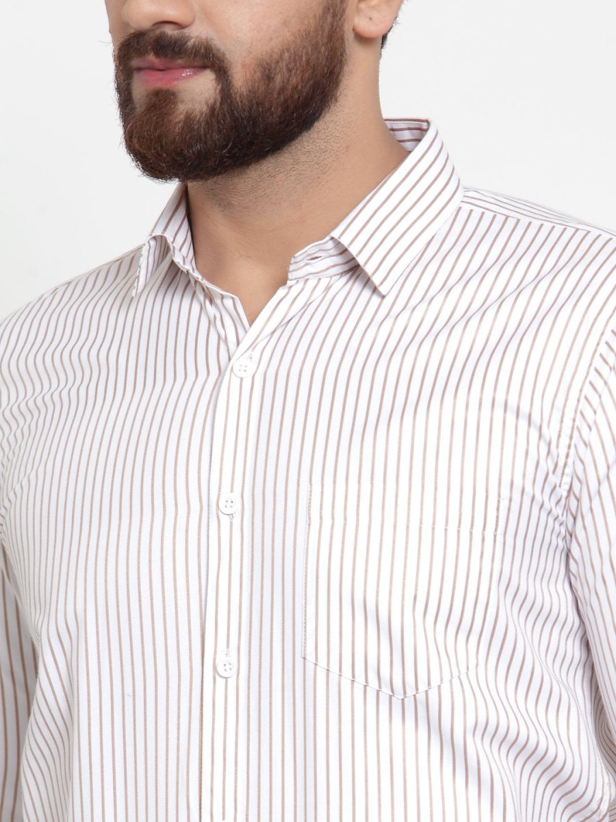 White Solid Cotton Shirt for Men - SF_737White_S