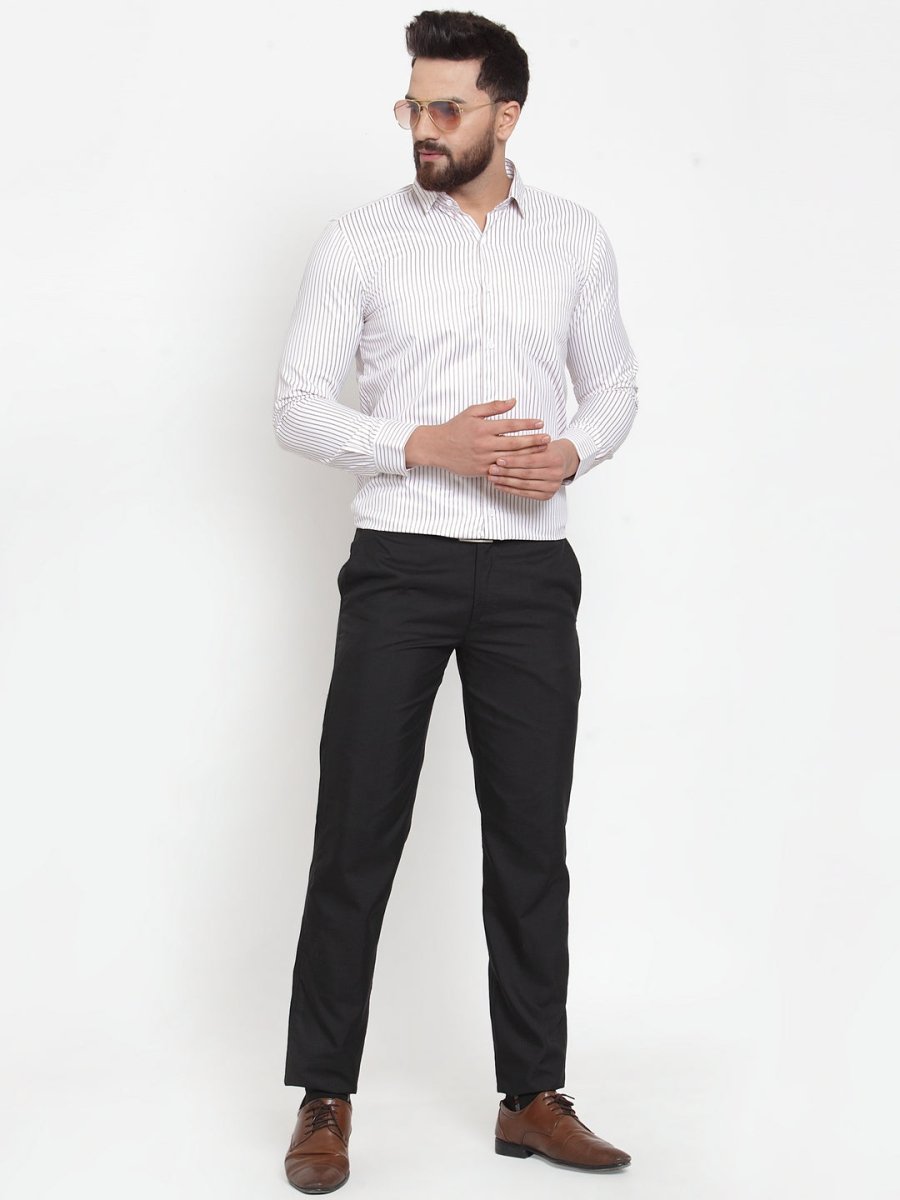 White Solid Cotton Shirt for Men - SF_737White_S