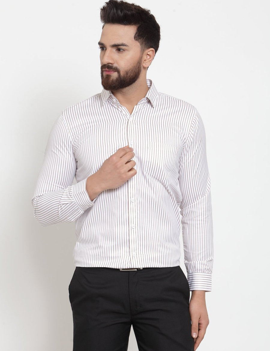 White Solid Cotton Shirt for Men - SF_737White_S