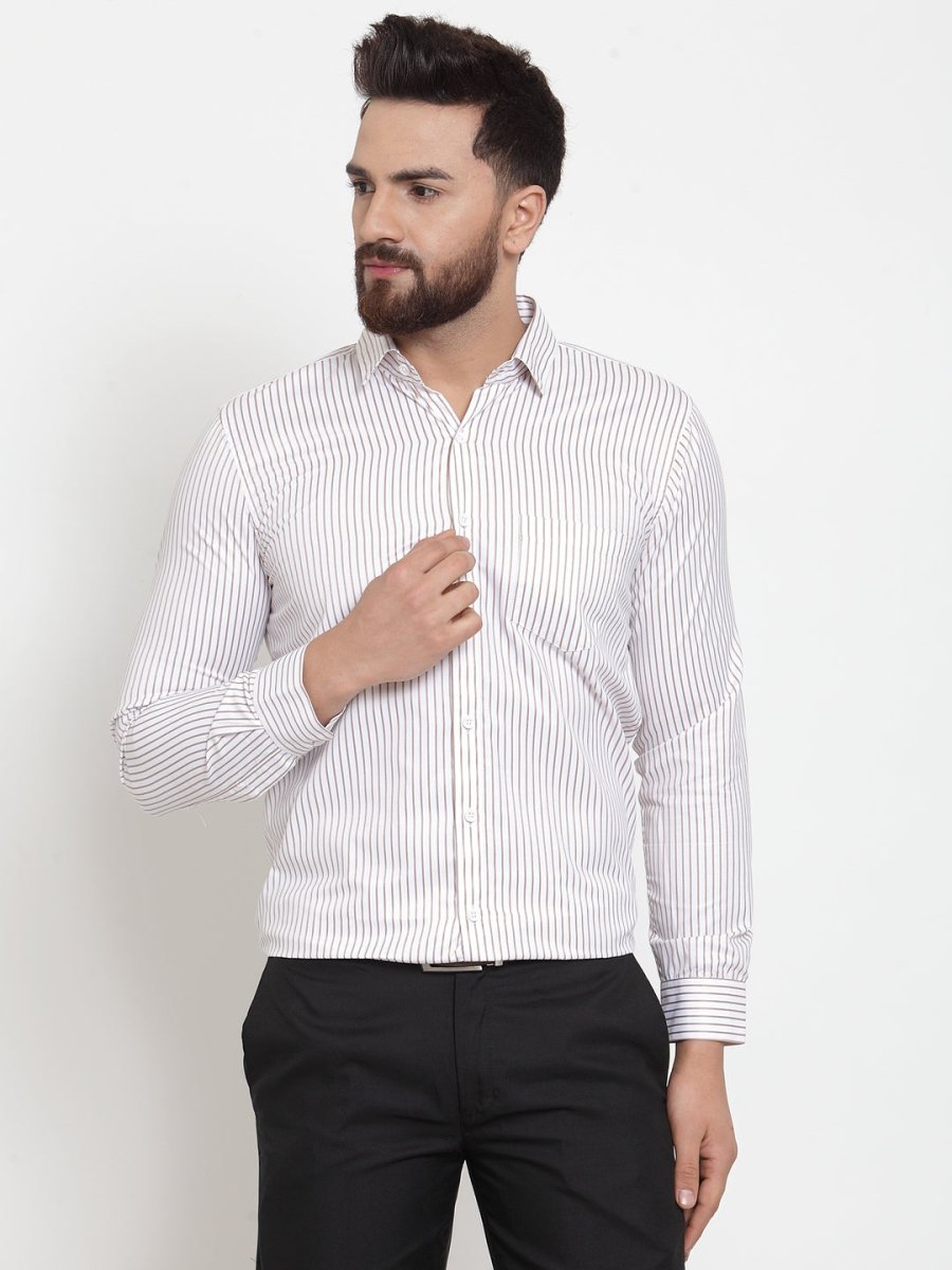 White Solid Cotton Shirt for Men - SF_737White_S
