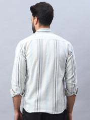 White Striped Cotton Blend Shirt for Men - SF_982Off-White_S