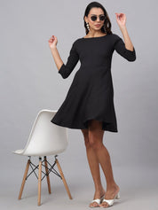 Women Black A-Line Dress - JND_1001Black_XS