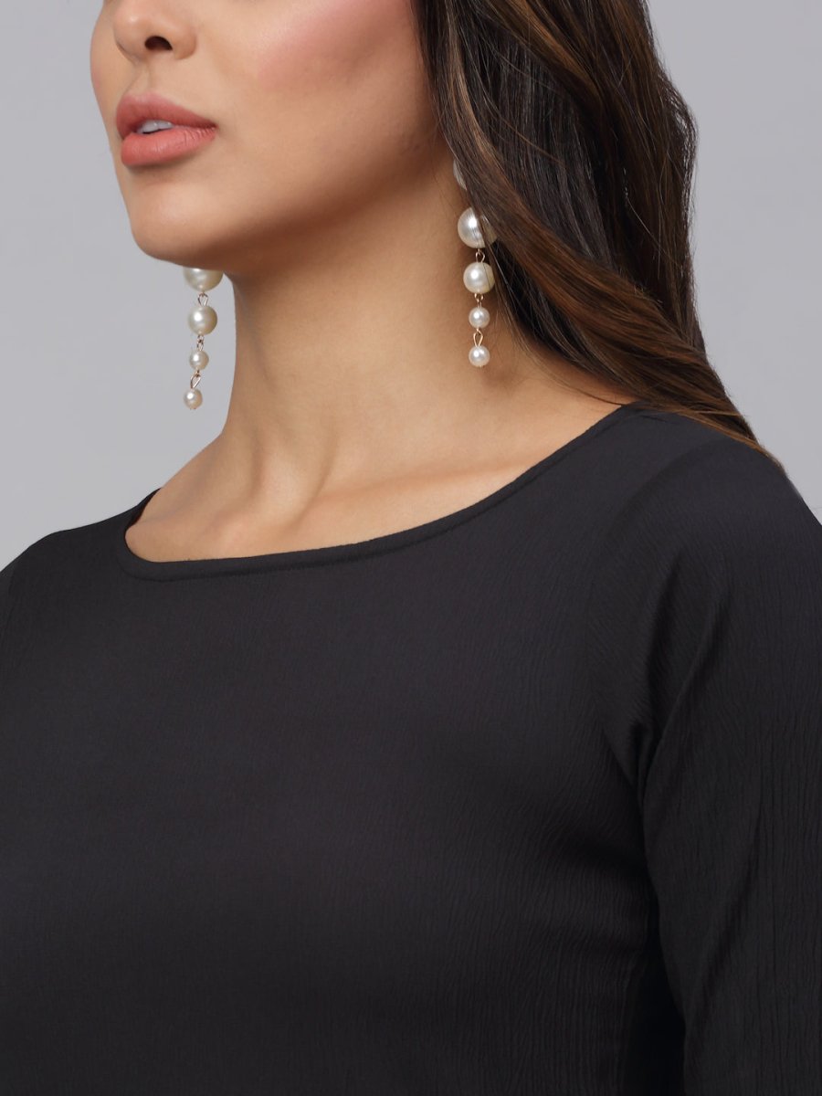 Women Black A-Line Dress - JND_1001Black_XS