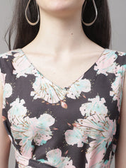 Women Black Printed A-Line Dresses - JND_1016Black_XS