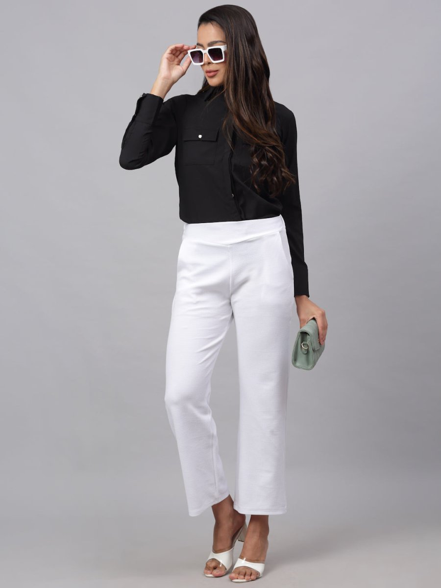 Women Black Solid Shirt - JNS_2001Black_XS