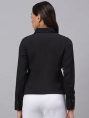 Women Black Solid Shirt - JNS_2001Black_XS