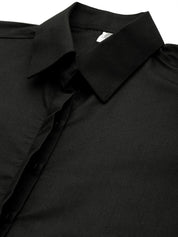 Women Black Solid Shirt Style Top - JNS_2007Black_XS