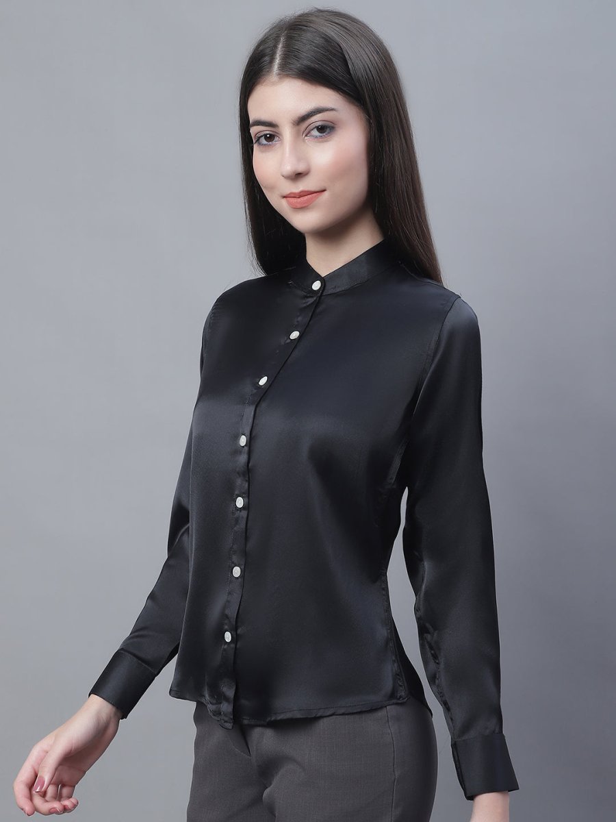 Women Black Solid Shirt Style Top - JNT_2015Black_XS