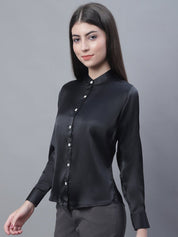 Women Black Solid Shirt Style Top - JNT_2015Black_XS