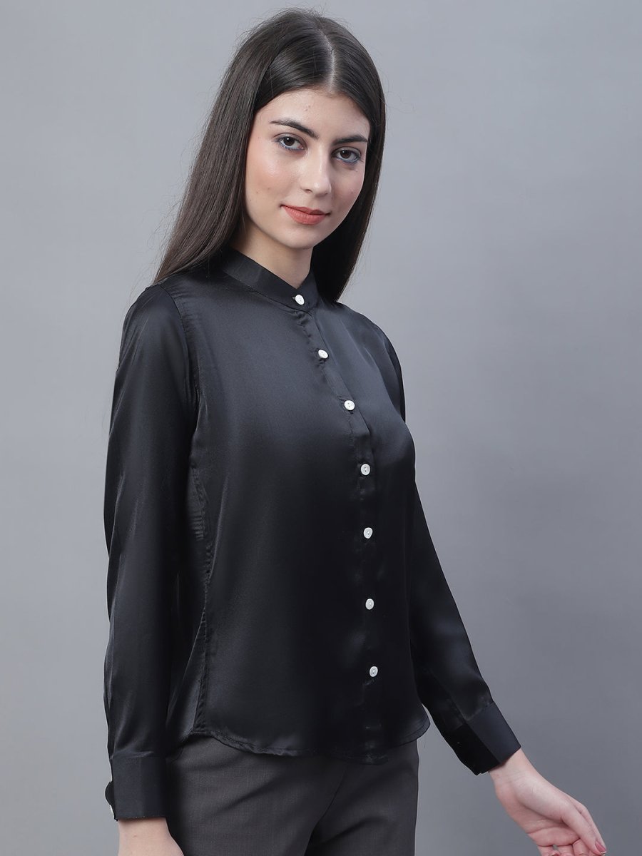 Women Black Solid Shirt Style Top - JNT_2015Black_XS