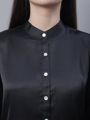 Women Black Solid Shirt Style Top - JNT_2015Black_XS