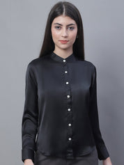 Women Black Solid Shirt Style Top - JNT_2015Black_XS