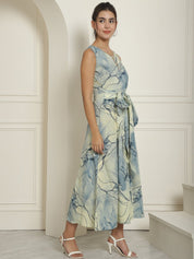 Women Blue Printed A-Line Dresses - JND_1016Blue_XS